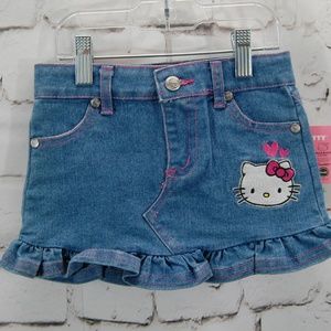 Hello Kitty Blue Denim Skirt with Pink Accents